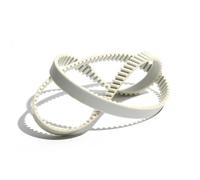 Courroies Transmission Courroie Distribution HTD5M PU Blanc Courroie Crantée 5M-710/720/730/740/760 Largeur 15/20/25/30Mm Courroie Transmission Boucle Fermée Courroie de transfert(5M-755,15mm)