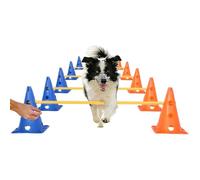 Cours d'agilité pour chiens, kit d'exercice de cône de haie - Obstacle pour chien pour la maison, pour jardin, parc, plage, camping, randonnée, intérieur et extérieur