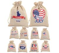 Cours de commutation patriotique Sac cadeau - Sacs à bonbons, Sacs à bonbons Étoile Drapeau | Sacs de faveur 4 juillet Jour commémoratif Fête des anciens combattants 10 pièces Sacs à drapeau américain