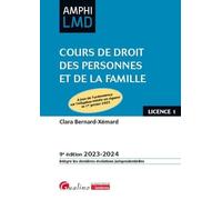 Cours de droit des personnes et de la famille: À jour de l'ordonnance sur l'adoption entrée en vigueur le 1er janvier 2023 (2023-2024)