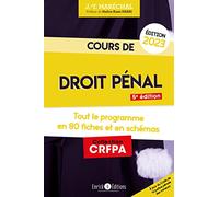 Cours de droit pénal 2023: Tout le programme en 80 fiches