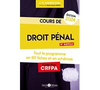 Cours de droit pénal 2024: Tout le programme en 80 fiches et en schémas