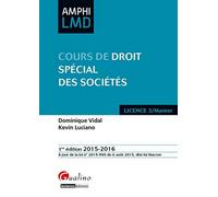 Cours de Droit Spécial des Sociétés 2015-2016