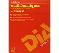 Cours de mathématiques, Analyse, 1er cycle des universités, tome 2. Pour l'étudiant de 1re année