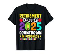 Cours de retraite amusant de 2025, professeur de compte à rebours en cours T-Shirt
