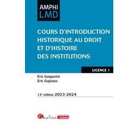 Cours d'introduction historique au droit et d'histoire des institutions (2023-2024)