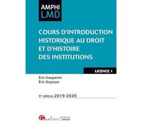 Cours d'introduction historique au droit et histoire des institutions