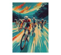 Course Cyclisme Route Puzzle, 1000 Pièces pour Adultes Haute Qualité | 38x26cm Amateurs De Puzzles, Cadeau D'anniversaire, Carton, Réduction Du Stress, Découpe Précise