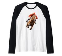 Course de Chevaux et Cavaliers (Chemise Rouge) Manche Raglan