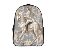 course de chevaux sacs à dos scolaires solide et robuste 12 ans et plus sac d'école 2 compartiment chevalier 3d imprimé sacs d'école-16,garçons filles pour l'école les voyages les affaires