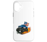 Course de Pompiers Patriotique Monster Truck Coque pour iPhone 16 Plus