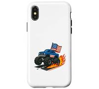 Course de Pompiers Patriotique Monster Truck Coque pour iPhone X/XS