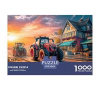 Course de tracteurs 1000 Pièces Adultes De Puzzle Adultes De Puzzle Rural Sunset Scene Classiques Cadeau Enfants Cadeaux Impossible 38x26cm/1000pcs