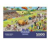 Course de vélo Rural Fou Puzzle en Bois Imperméable DIY Puzzles De 1000 Pièces pour Adultes Coloré Jeux Éducatifs