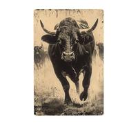 Course Des Bisons, Bisons Enragés Métallique Panneau Drôle Plaque Étain Signe Rétro Affiche Poster Plaque Pour Parc Chambre Cuisine 20X30Cm
