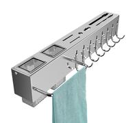 Course d'outil suspendu adhésif - barre inoxydable montée sur le mur, support d'outils pendants | Rendez-vous d'outil avec crochets de cuisine et de salon, pas d'organisateur de portan