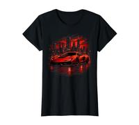 Course Nocturne Supercar City Skyline T-Shirt Graphique avec Valeur