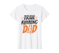 Course sur Sentier Dad Run Trails Runner Father Daddy Papa T-Shirt, Femme, Blanc, XL