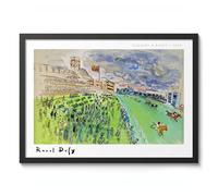 Courses A Ascot Raoul Dufy Impression d'art vintage, exposition d'art impressionnisme, art mural moderne, décoration d'intérieur minimaliste, A3 (cadre noir) - 45 x 32,8 cm