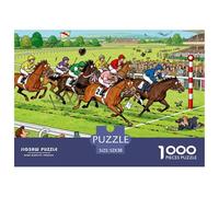 Courses de Chevaux Britanniques Puzzle en Bois Imperméable DIY Puzzles De 1000 Pièces pour Adultes Coloré De Décoration pour La Maison