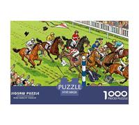 Courses de Chevaux Britanniques Puzzle en Bois Imperméable DIY Puzzles De 1000 Pièces pour Adultes Cadeaux Impossible De Décoration pour La Maison