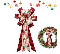 Courses de révision de Noël avec des nœuds d'extérieur réutilisables à | Arcs de Noël pour décorations d'arbre de Noël Couronnes Intérieur Extérieur Loisirs créatifs d'hiver