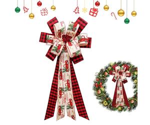 Courses de révision de Noël avec des nœuds d'extérieur réutilisables à | Arcs de Noël pour décorations d'arbre de Noël Couronnes Intérieur Extérieur Loisirs créatifs d'hiver