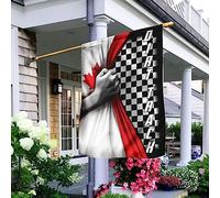 Courses Sur Piste En Terre Battue Canadiennes Drapeau De Jardin Supérieure Jardin Signe Drôle Drapeau De Décoration Décoration Pour Pelouse Maison Extérieure M