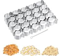 Courseurs De Biscuits Au Poisson En Or, 25 Coupeurs De Craquelins En Forme De Poisson En Acier Inoxydable, Avec -brosse De Nettoyage, Pour Biscuits Au Cookie De Biscuits Au Chocolat