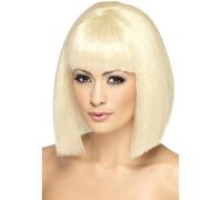 Court Blond Blunt Bob Perruque Femmes Coquette 60s 70s Déguisement Droit