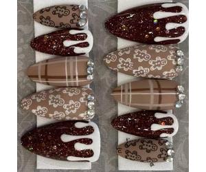 Court carré persiste sabots facile application naturelle courbure dorée scintillement thème Thanksgiving 30 pièces frauduleux pour les cas quotidiens permanent ABS persiste forme carrée courte