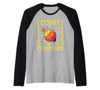 Court Composer Basketball Art Moderne Rétro Signal Design Manche Raglan