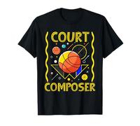 Court Composer Basketball Art Moderne Rétro Signal Design T-Shirt