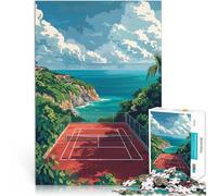Court de Tennis Cliffside Puzzle 1000 pièces pour Adolescents Jeu Familial pour et Renforcer l'amour Entre Les Couples 38x26cm