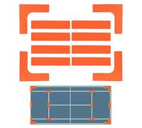 Court Line Kit de marqueurs de terrain de pickleball, marqueurs antidérapants pour tennis, accessoires d'entraînement sportif pour allée, salle de sport, parc, pelouse, volley-ball et badminton