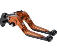 Court Long Frein Embrayage Leviers pour Yamaha MT125 14-21 6 Position Moto Guidon Frein Levier Aluminium Alliage Orange Poignée Noir Fin