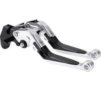 Court Long Frein Embrayage Leviers pour Yamaha MT125 2014-2021 6 Position Moto Guidon Frein Levier Aluminium Alliage Argentée Tête Noir Poignée