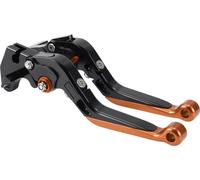 Court Long Frein Embrayage Leviers pour Yamaha MT125 2014-2021 6 Position Moto Guidon Frein Levier Aluminium Alliage Noir Poignée Orange Fin