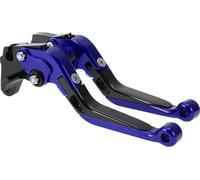 Court Long Frein Embrayage Leviers pour Yamaha WR125X 2009-2015 Réglable Moto Guidon Frein Levier Aluminium Alliage Bleu Tête Noir Poignée