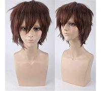 Court ondulé rouge argenté gris clair jaune doré vert rose rose violet orange blanc synthétique bangs buck universal cosplay perruque + wigcap 18