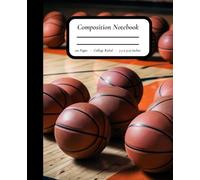 Court Time: Basketballs on Glossy Hardwood Court - 110 College-Ruled Pages, Matte Cover, 7.5" x 9.25"