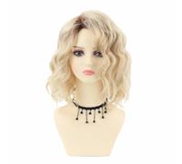 Courte Perruque Bouclée Or Gradient Perruque Synthétique Pour Femmes Boucles Wavy Wig, Style 2