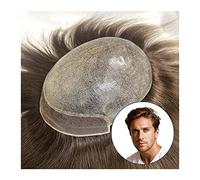 Courte Perruque pour Homme Bio toupet for hommes dentelle suisse avant et 0.06MM base en polyuréthane prothèse de cheveux masculins 8 × 10 "système de remplacement de cheveux humains unité perruques H