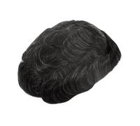 Courte Perruque pour Homme Nouvelle perruque en dentelle suisse - Cheveux humains en dentelle autour de la perruque en PU for hommes Toupee invisible for ligne de cheveux 130% de densité de cheveux Ho
