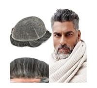 Courte Perruque pour Homme Perruque toupet en dentelle for hommes, prothèse capillaire, perruque ondulée respirante, systèmes de remplacement de cheveux naturels naturels Homme Perruque Synthétique (