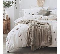Courtepointes, Draps, Taies, Quatre Pièces De Haute Qualité 100% Coton Longues Fibres, Simple Et Souple élégant Matte, Dortoir étudiants Résistant à L'humidité (Bêta,2,2 m Bett)