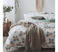 Courtepointes, Draps, Taies, Quatre Pièces De Haute Qualité 100% Coton Longues Fibres, Simple Et Souple élégant Matte, Dortoir étudiants Résistant à L'humidité (Eggert,2,0 m Bett)