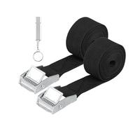 Courtes Sangle d'Arrimage, Sangle à Cliquet avec Boucle de Serrage, Sangle de Serrage, Sangle de Fixation, Sangles D'arrimage pour Porte-vélos Moto Voiture Bagage, avec Sifflet (2, 2.5cm-3.5m)