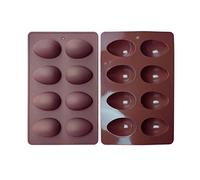 courti 8 MoGâteau Silicone Moule Forme Ovale, Savon Moule À Cake Silicone Souple Bricolage Moule, Pâques pour 8 Oeufs Résine Artisanat, Trou Unique: 6,3 4,3 3,5 Cm