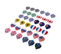 Courtieyeardceastea Assortiment d'ailettes de fléchettes standard de rechange pour fléchettes - 36 drapeaux imprimés